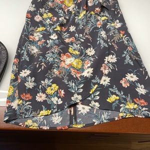 Loft Flower Wrap Skirt with zipper